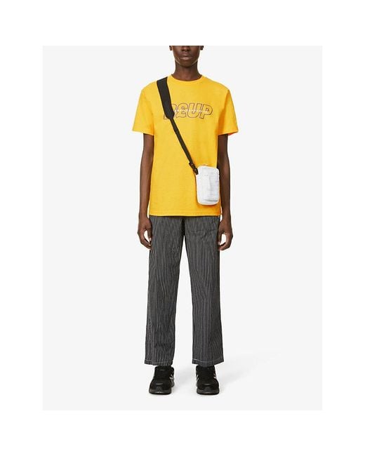 BADDEST SKATE SHOP Yellow Reup Graphic-Print Cotton-Jersey T-Shirt for men