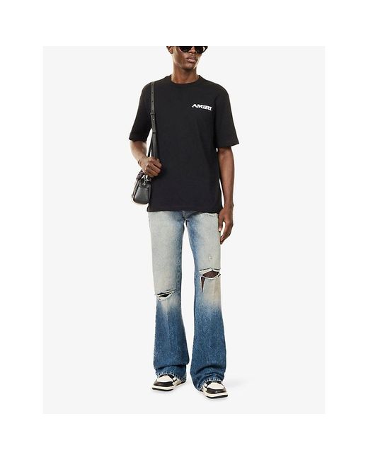 Amiri Black Logo-Print Short-Sleeve Cotton T-Shirt for men