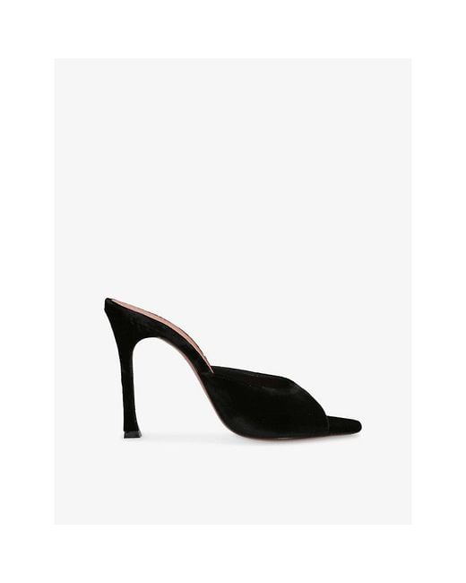 AMINA MUADDI Black Alexa 105 Velvet Heeled Mules