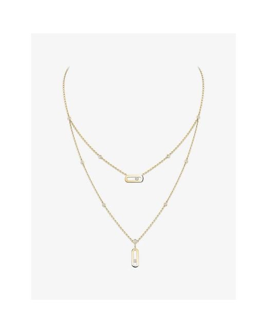 Messika Metallic Move Uno 2-Row 18Ct And 0.03Ct Diamond Necklace