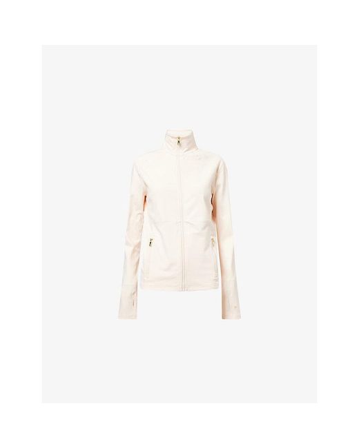 Now You Live Natural Clayton High-Neck Stretch-Jersey Jacket