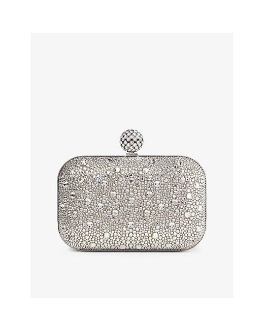 Grey embellished deals clutch bag