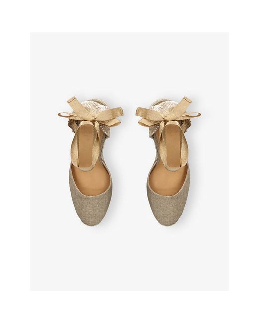 Castaner Metallic Carina Canvas Wedge Espadrilles