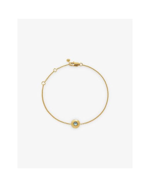 Monica Vinader Metallic March Birthstone 18Ct-Plated Vermeil Sterling- And Aquamarine Bracelet