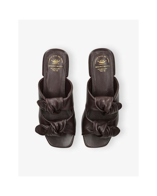 Officine Creative Black Suki Leather Sandals