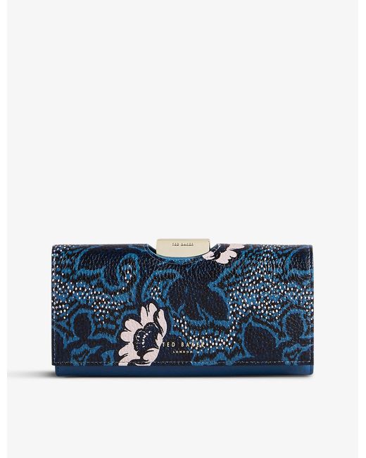 Ted Baker Rheumy Largefloral Grainedleather Purse in Blue Lyst