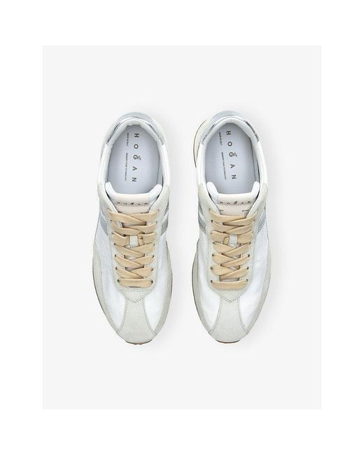 Hogan White Allacciato H699 Leather And Suede Trainers