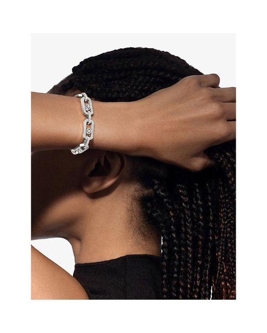 Messika White So Move Xl Pave 18Ct- And 3.28Ct Diamond Bracelet