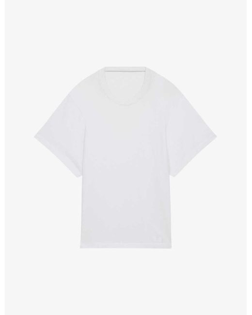 IRO White Edjy Open-back Relaxed-fit Cotton T-shirt