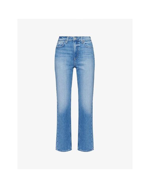 PAIGE Blue Noella Slim-leg High-rise Organic Stretch-denim Jeans