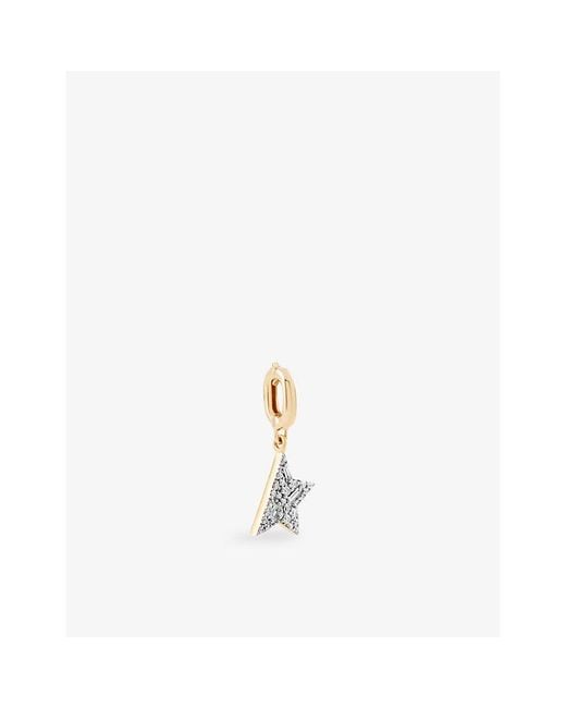 Kismet by Milka White Comet Mini 0.05Ct Baguette-Diamond And 0.07Ct Diamond Charm