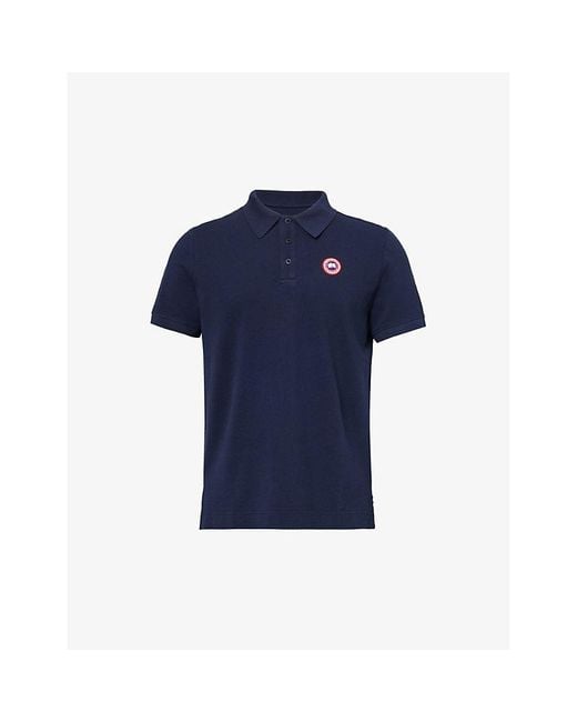 Canada Goose Blue Beckley Logo-embroidered Regular-fit Cotton Polo Shirt X for men