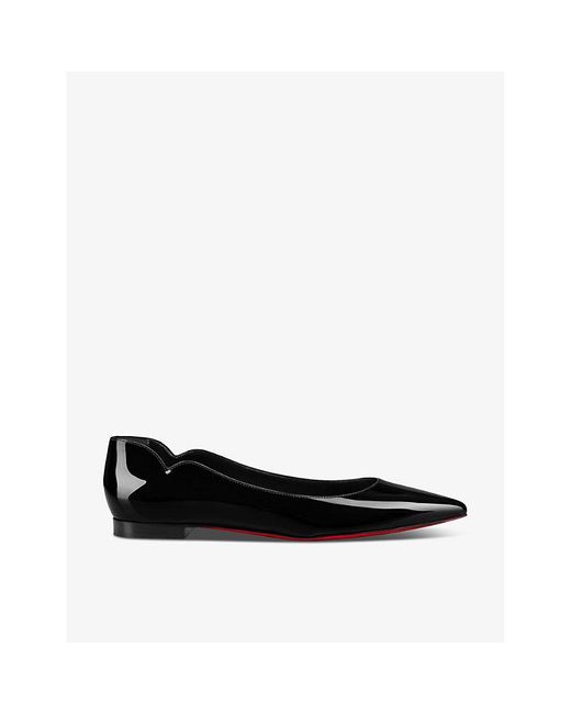 Christian Louboutin Black Hot Chickita Pointed-toe Patent-leather Pumps