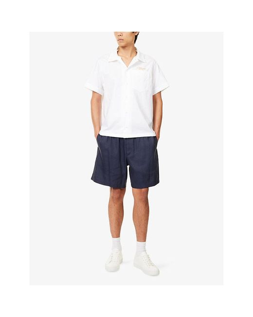 Moncler Genius Blue Moncler X Gilga Farm By Donald Glover Linen-Blend Shorts for men