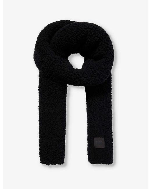 UGG Brandpatch Textured Fauxfur Scarf in Black Lyst UK