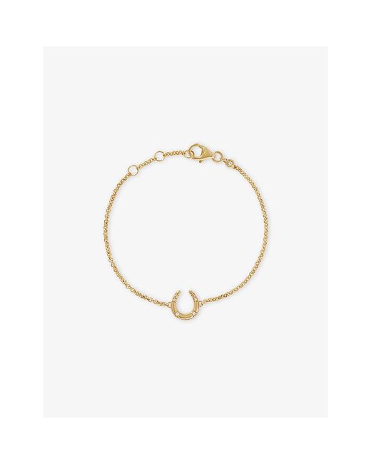 Astley Clarke Metallic Biography Horseshoe 18Ct- Plated Sterling- And Sapphire Bracelet