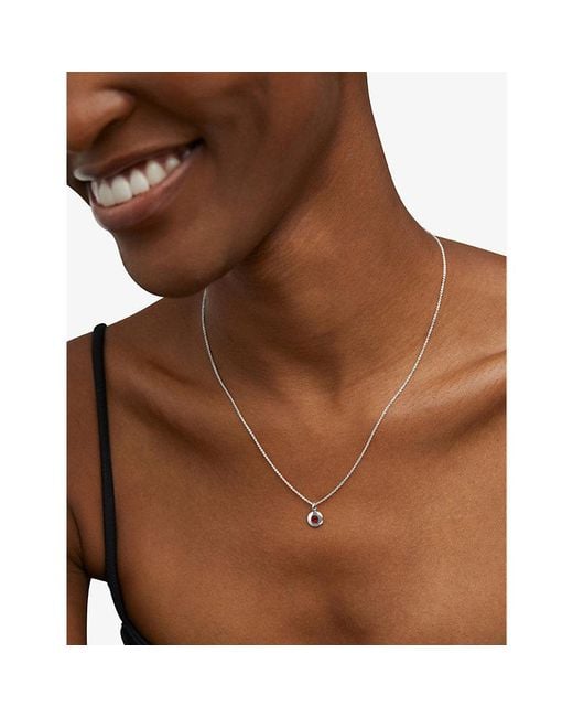 Monica Vinader White January Birthstone Sterling- And Garnet Necklace