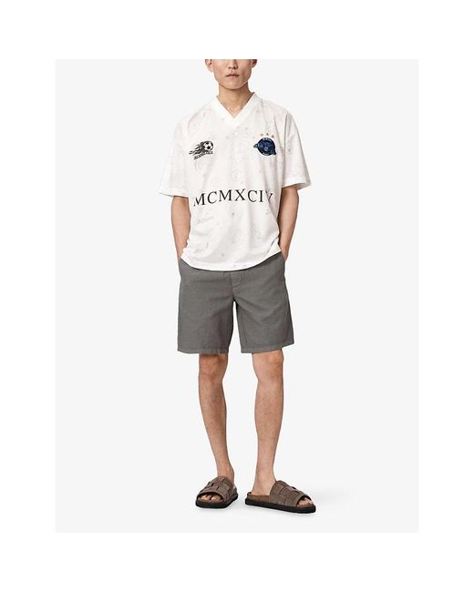 AllSaints Gray Hanbury Cotton And Linen Shorts for men
