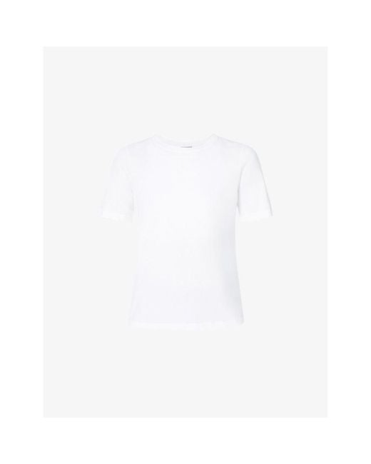 Sweaty Betty White Essential Crewneck Cotton-Blend T-Shirt