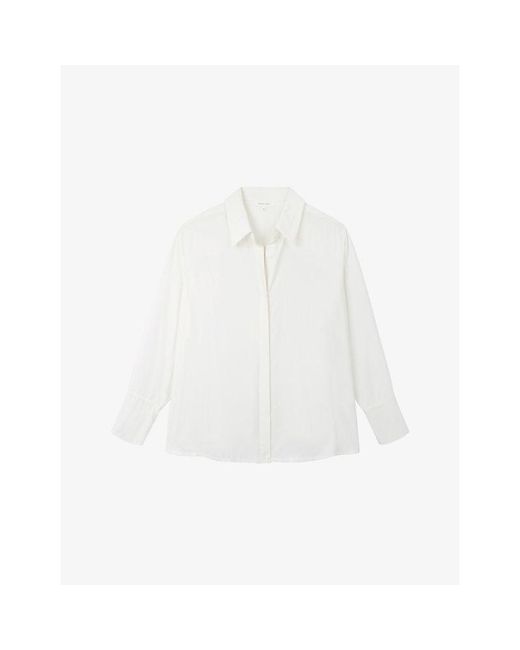 The White Company White Collared Relaxed-Fit Silk Shirt