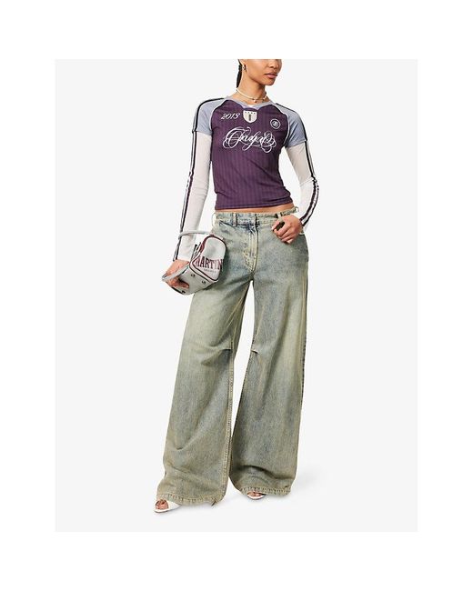 Jaded London Purple Triple Layered Football Jersey Top