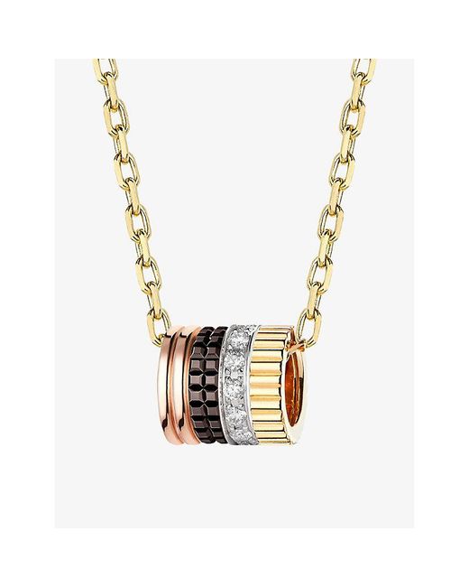 Boucheron Metallic Quatre Classique Pvd-Coated 18Ct, And- And 0.17Ct Brilliant-Cut Diamond Pendant Necklace for men