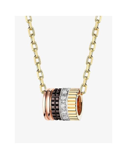 Boucheron Metallic Quatre Classique Pvd-Coated 18Ct, And- And 0.17Ct Brilliant-Cut Diamond Pendant Necklace for men