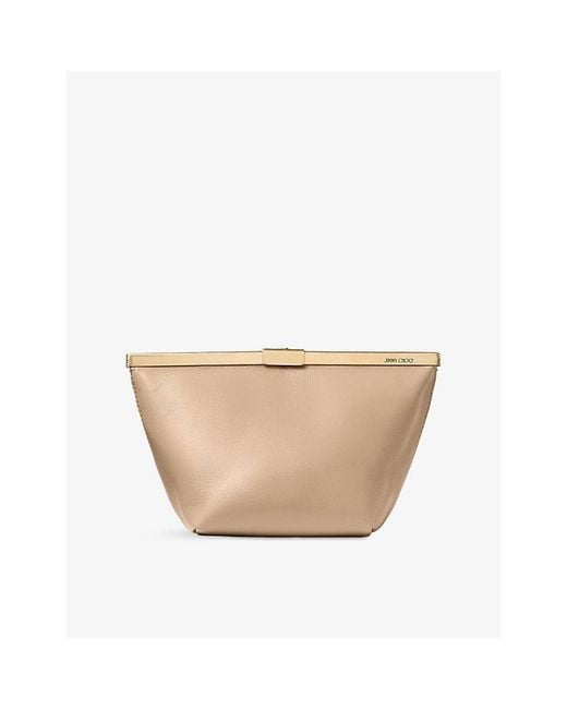 Jimmy Choo Natural Ganache Leather Clutch Bag