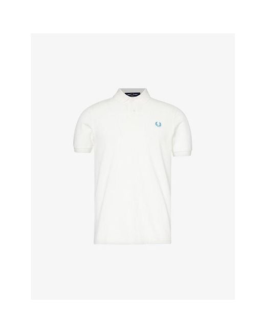 Fred Perry White Logo-embroidered Cotton-piqué Polo Shirt X for men
