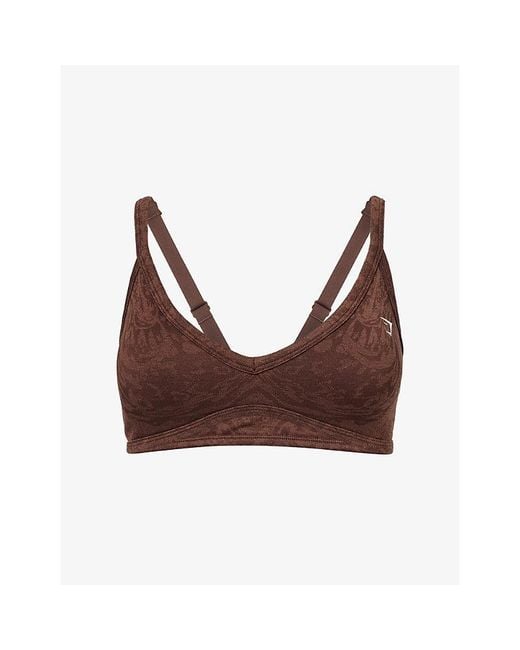 GYMSHARK Brown Adapt Animal X Whitney Sports Bra