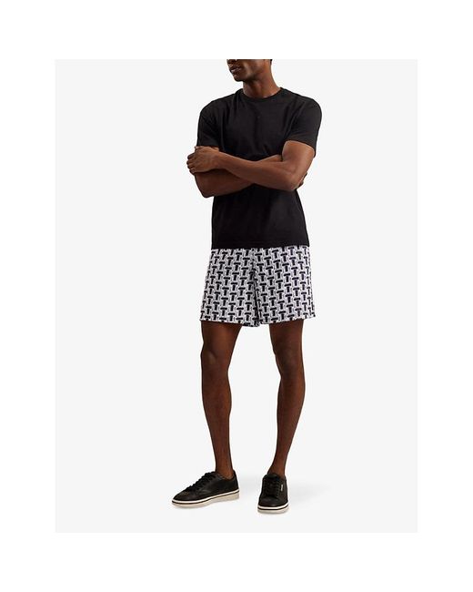 Ted Baker White Rhins T-print Woven Shorts for men