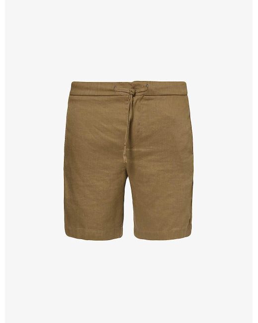 Frescobol Carioca Natural Felipe Elasticated-waist Linen And Cotton-blend Shorts for men