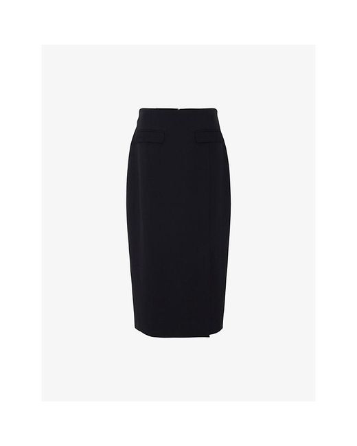 Phase Eight Blue Phoebe Ponte Woven Midi Skirt