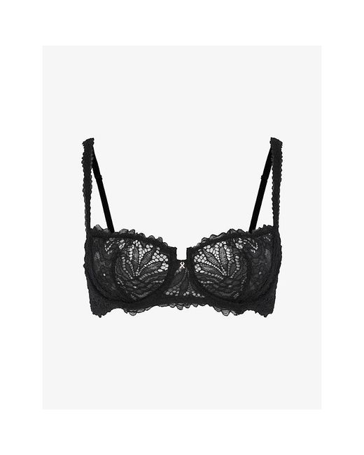 Savage x Fenty Black Romantic Corded Lace Unlined Balconette Bra