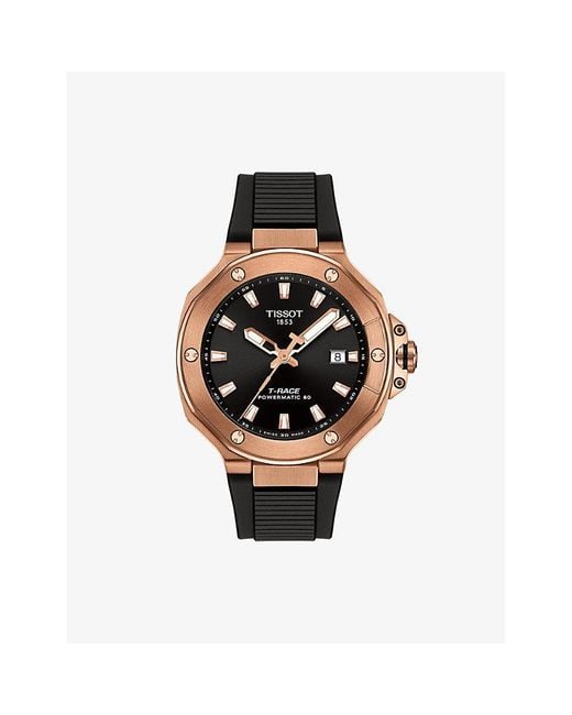 Tissot Black T141.807.37.051.00 T Race Rose-Plated Stainless-Steel Automatic Watch for men