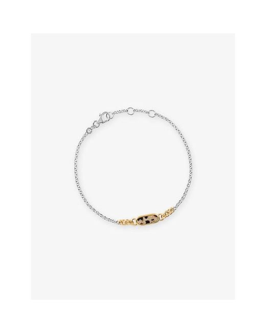 Astley Clarke White X Laura Jackson Bar 18Ct-Plated 925 Sterling- And Dalmatian Jasper Bracelet