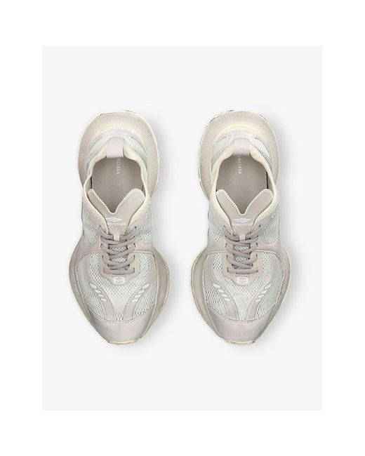 Balenciaga White Circuit Faux-Leather And Mesh Low-Top Trainers for men