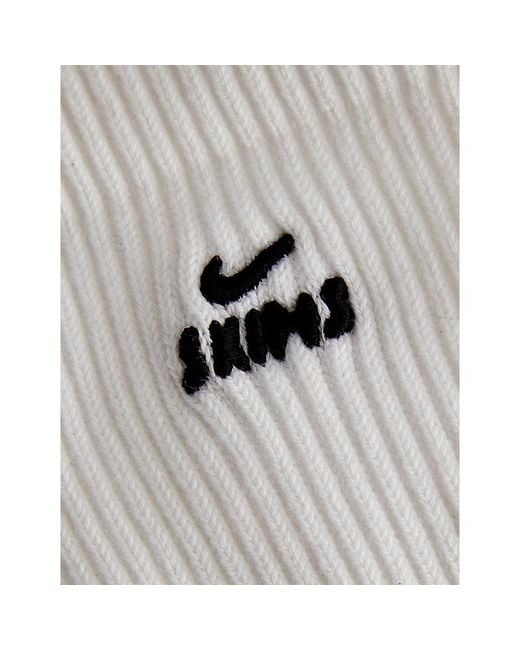 NikeSKIMS Brown Dri-Fit Pilates Grip Cotton-Blend Crew Socks