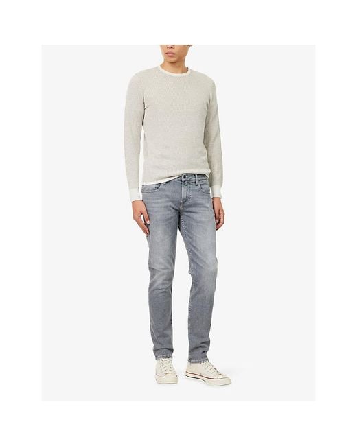 7 For All Mankind Gray Slimmy Tapered Denim Jeans for men