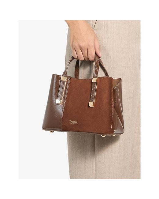 Dune Brown Dinkydorry Mini Faux-Leather Tote Bag