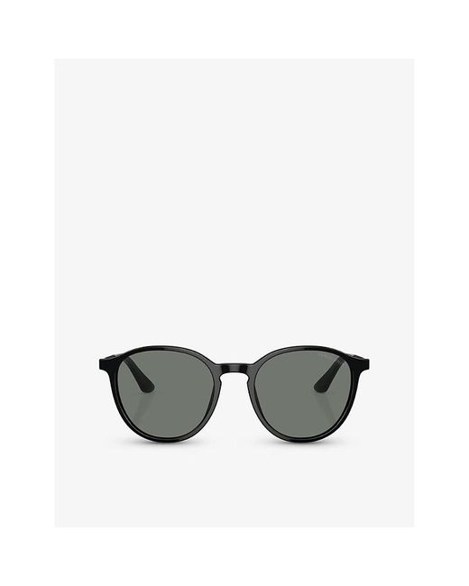 Giorgio Armani Gray Ar8196 Round-frame Acetate Sunglasses