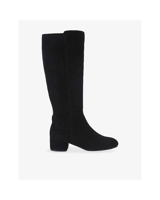 Carvela Kurt Geiger Black Gaia Heeled Suede Knee-High Boots
