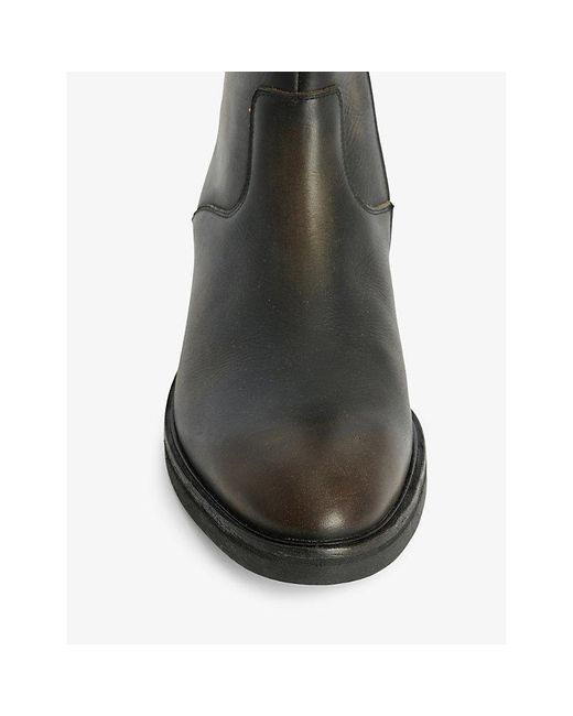 AllSaints Black Lang Leather Ankle Boots for men