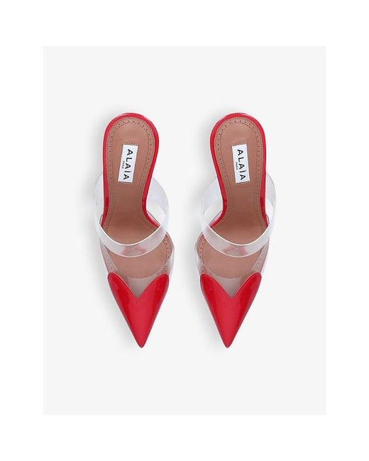 Alaïa Red Heeled Mules