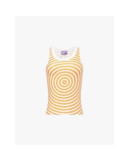 Jean Paul Gaultier Metallic The Target Jersey Tank Top