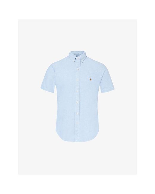 Polo Ralph Lauren Blue Slim-fit Short-sleeve Oxford-cotton Shirt X for men