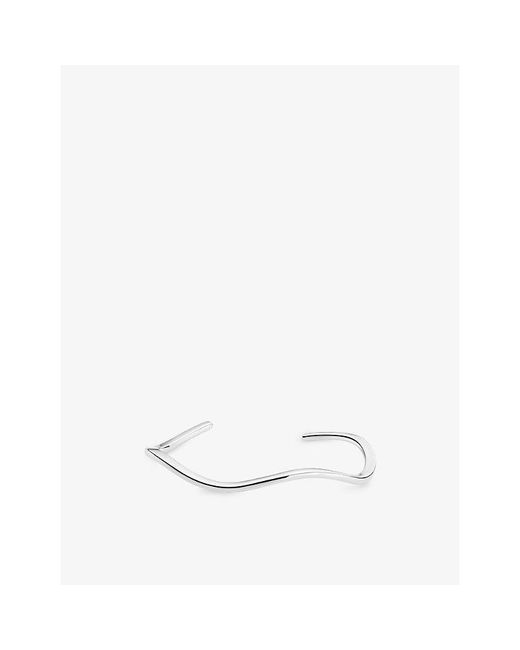 Sif Jakobs White Ellera Waves Pianura Rhodium-Plated Sterling- Bangle