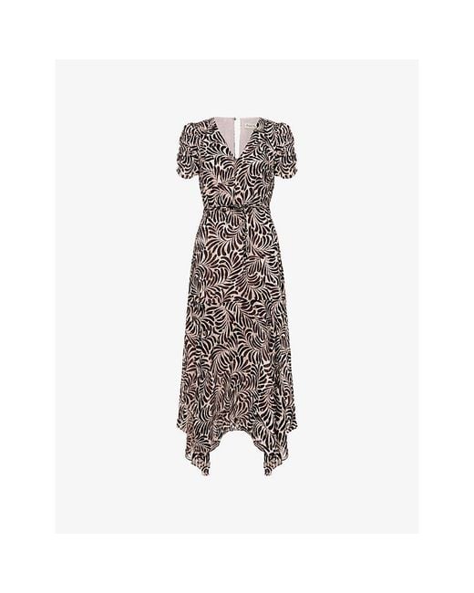 Phase Eight Brown Verity Shimmer Woven Midi Dress