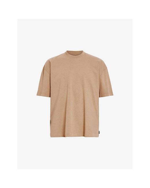 AllSaints Natural Jase Logo-tab Relaxed-fit Organic-cotton T-shirt X for men