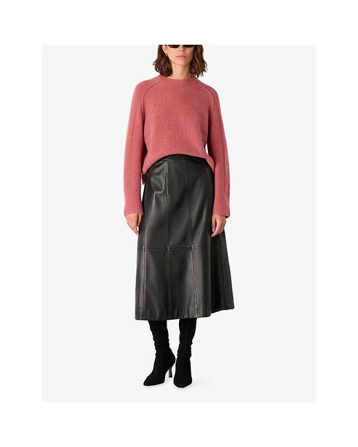 Whistles Red Aria Ribbed Knitted Jumper